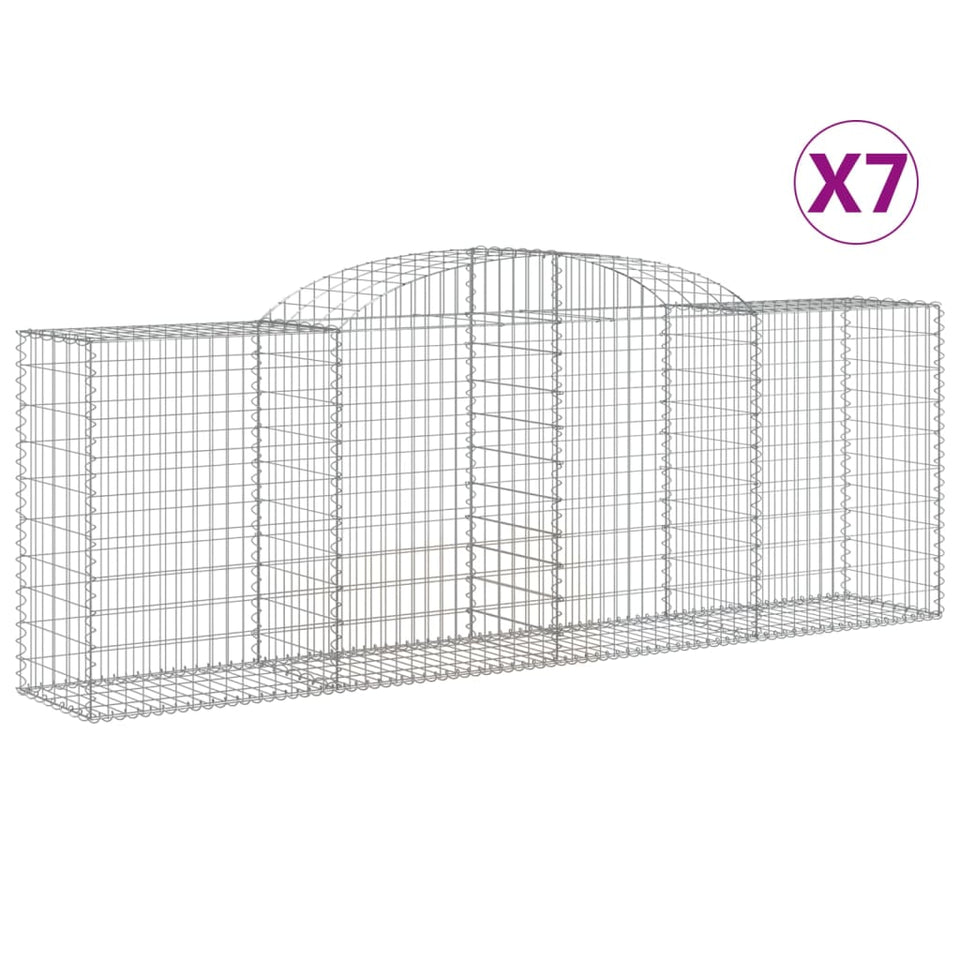 Arched Gabion Baskets 7 pcs 300x50x100/120 cm Galvanised Iron