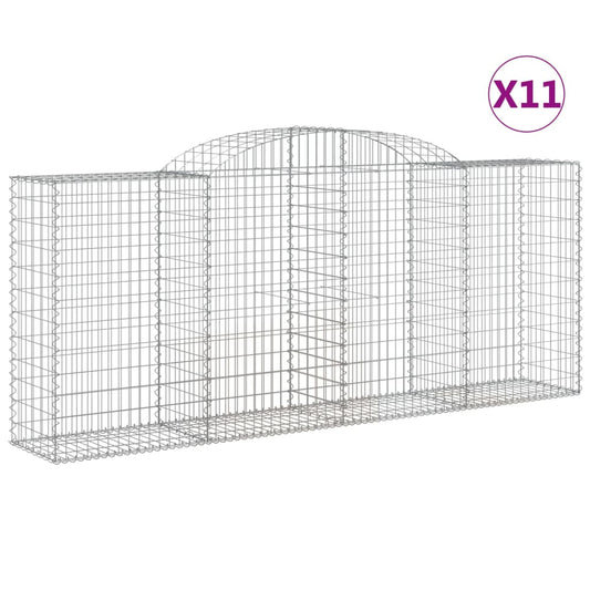 Arched Gabion Baskets 11 pcs 300x50x120/140 cm Galvanised Iron