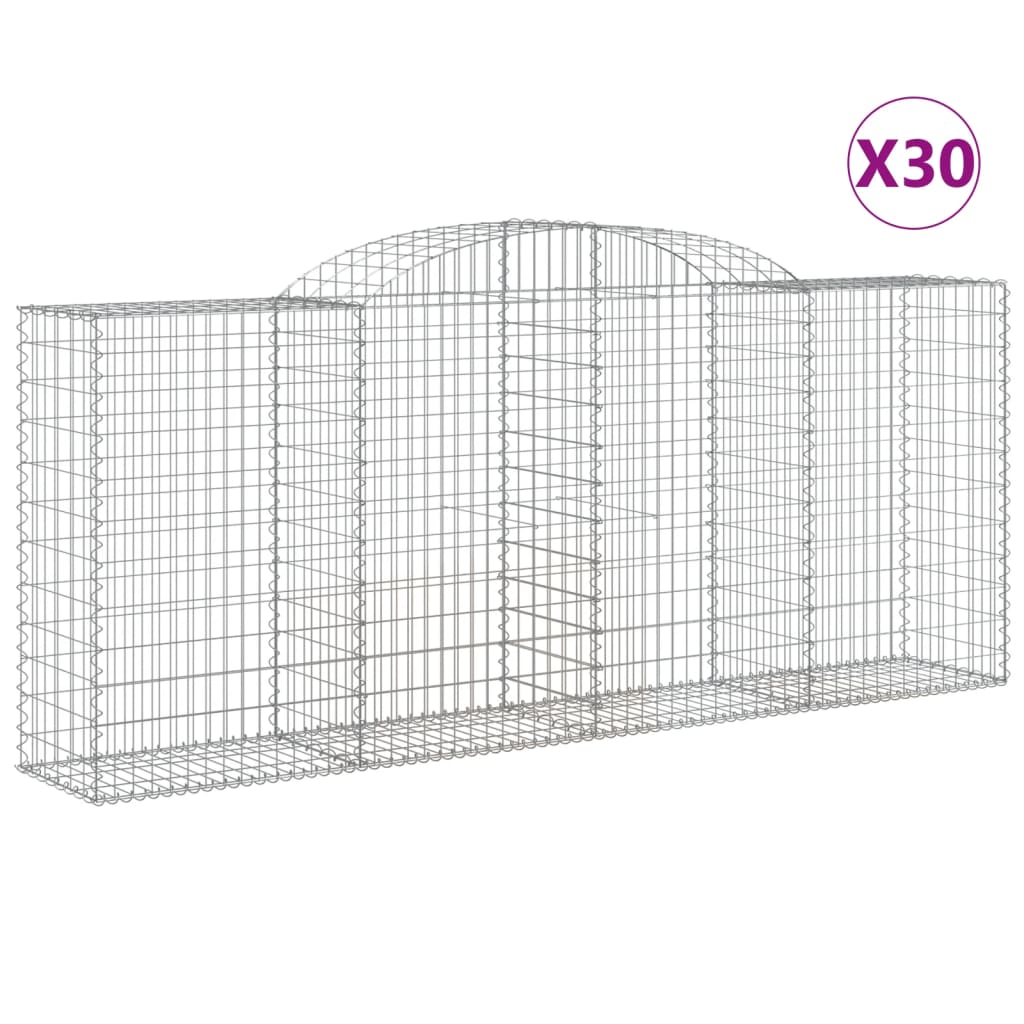 Arched Gabion Baskets 30 pcs 300x50x120/140 cm Galvanised Iron