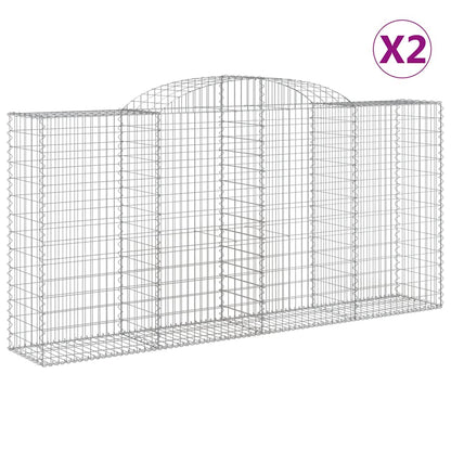 Arched Gabion Baskets 2 pcs 300x50x140/160 cm Galvanised Iron