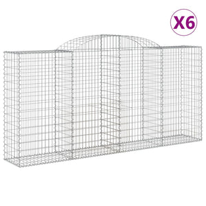 Arched Gabion Baskets 6 pcs 300x50x140/160 cm Galvanised Iron