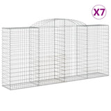 Arched Gabion Baskets 7 pcs 300x50x140/160 cm Galvanised Iron