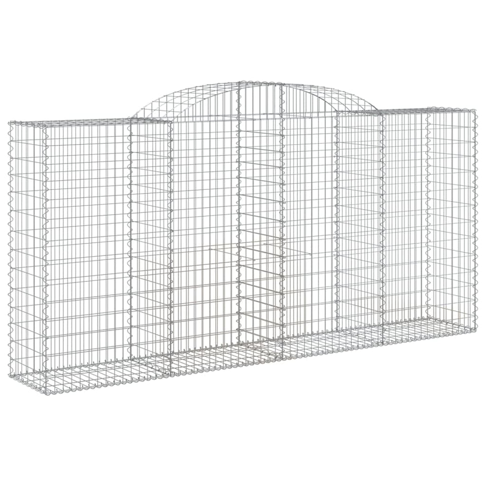 Arched Gabion Baskets 9 pcs 300x50x140/160 cm Galvanised Iron