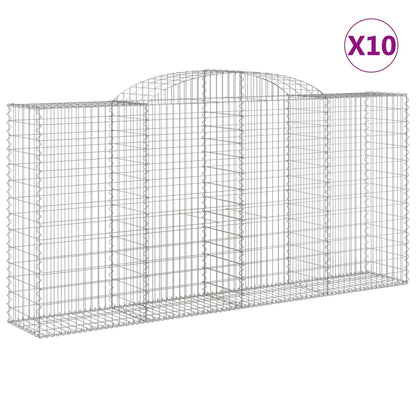 Arched Gabion Baskets 10 pcs 300x50x140/160 cm Galvanised Iron