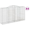 Arched Gabion Baskets 4 pcs 300x50x160/180 cm Galvanised Iron