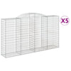 Arched Gabion Baskets 5 pcs 300x50x160/180 cm Galvanised Iron