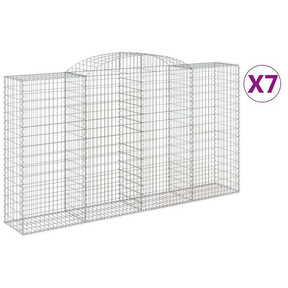 Arched Gabion Baskets 7 pcs 300x50x160/180 cm Galvanised Iron