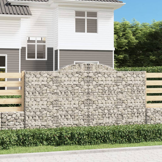 Arched Gabion Baskets 9 pcs 300x50x160/180 cm Galvanised Iron