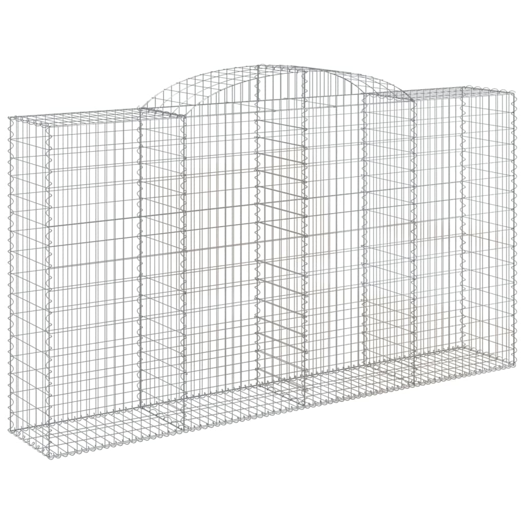 Arched Gabion Baskets 15 pcs 300x50x160/180 cm Galvanised Iron