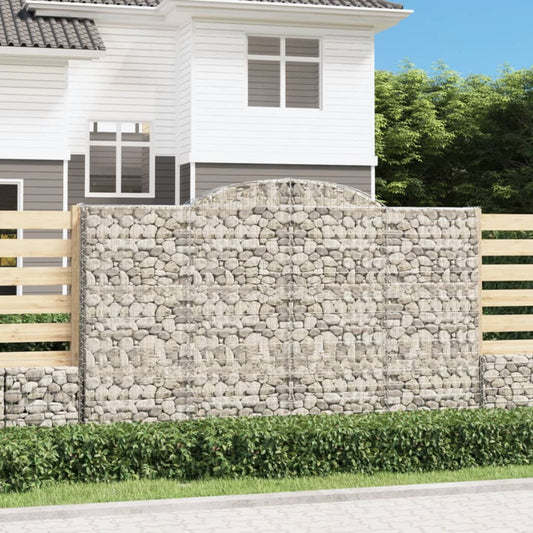 Arched Gabion Baskets 4 pcs 300x50x180/200 cm Galvanised Iron