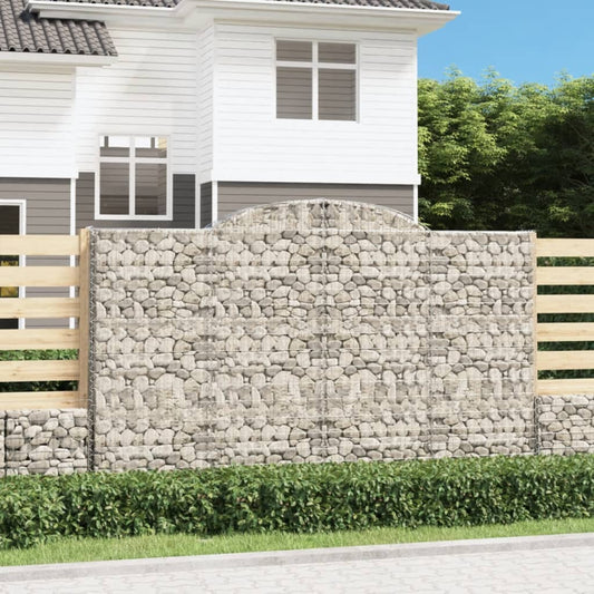 Arched Gabion Baskets 5 pcs 300x50x180/200 cm Galvanised Iron