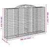 Arched Gabion Baskets 6 pcs 300x50x180/200 cm Galvanised Iron