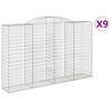 Arched Gabion Baskets 9 pcs 300x50x180/200 cm Galvanised Iron