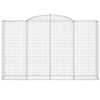 Arched Gabion Baskets 9 pcs 300x50x180/200 cm Galvanised Iron