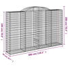 Arched Gabion Baskets 9 pcs 300x50x180/200 cm Galvanised Iron