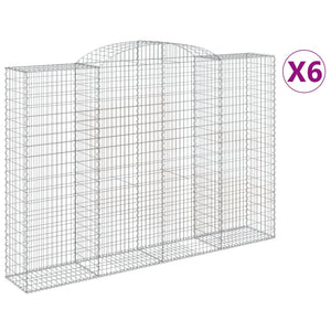 Arched Gabion Baskets 6 pcs 300x50x200/220 cm Galvanised Iron