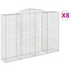 Arched Gabion Baskets 8 pcs 300x50x200/220 cm Galvanised Iron