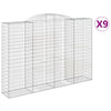 Arched Gabion Baskets 9 pcs 300x50x200/220 cm Galvanised Iron