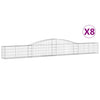 Arched Gabion Baskets 8 pcs 400x30x40/60 cm Galvanised Iron