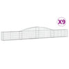 Arched Gabion Baskets 9 pcs 400x30x40/60 cm Galvanised Iron