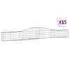 Arched Gabion Baskets 15 pcs 400x30x40/60 cm Galvanised Iron