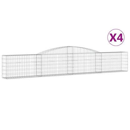 Arched Gabion Baskets 4 pcs 400x30x60/80 cm Galvanised Iron