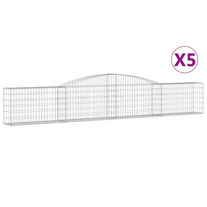 Arched Gabion Baskets 5 pcs 400x30x60/80 cm Galvanised Iron
