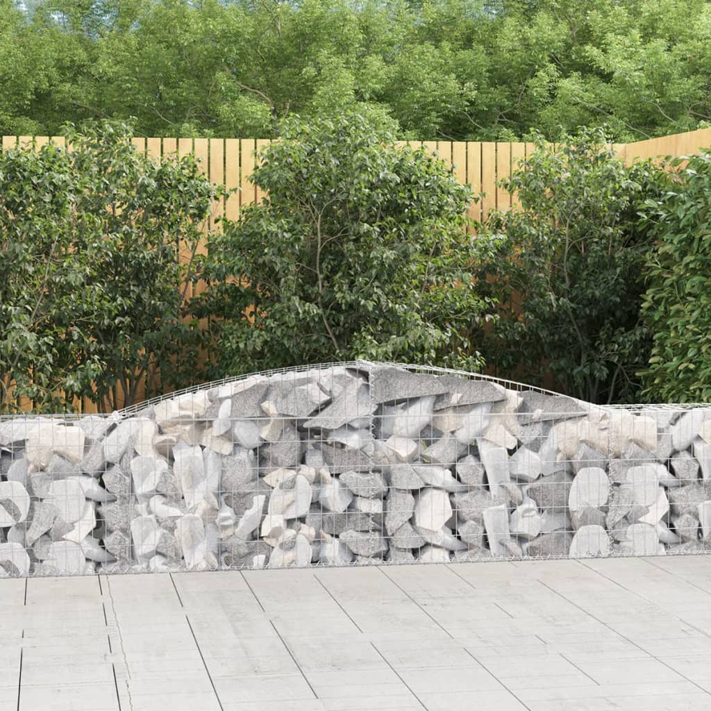 Arched Gabion Baskets 5 pcs 400x30x60/80 cm Galvanised Iron