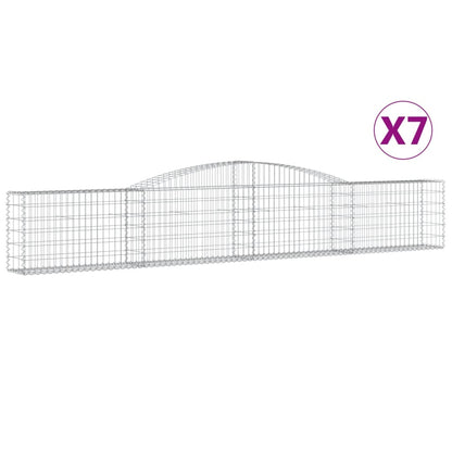 Arched Gabion Baskets 7 pcs 400x30x60/80 cm Galvanised Iron