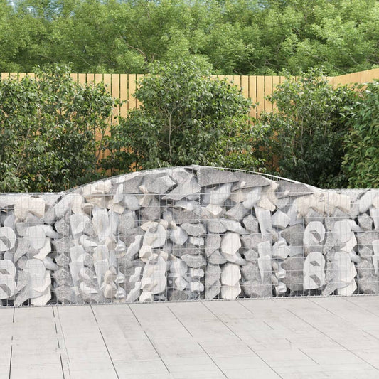 Arched Gabion Baskets 15 pcs 400x30x80/100 cm Galvanised Iron