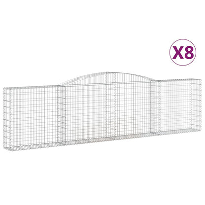 Arched Gabion Baskets 8 pcs 400x30x100/120 cm Galvanised Iron