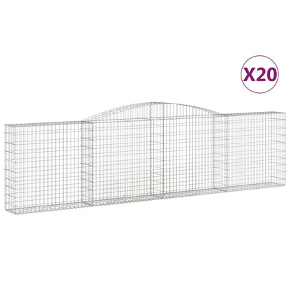 Arched Gabion Baskets 20 pcs 400x30x100/120 cm Galvanised Iron