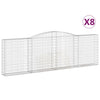 Arched Gabion Baskets 8 pcs 400x30x120/140 cm Galvanised Iron
