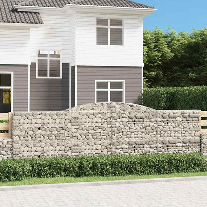 Arched Gabion Baskets 9 pcs 400x30x120/140 cm Galvanised Iron