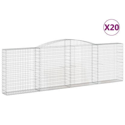 Arched Gabion Baskets 20 pcs 400x30x120/140 cm Galvanised Iron