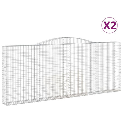 Arched Gabion Baskets 2 pcs 400x30x160/180 cm Galvanised Iron