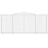 Arched Gabion Baskets 2 pcs 400x30x160/180 cm Galvanised Iron