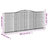 Arched Gabion Baskets 8 pcs 400x30x160/180 cm Galvanised Iron