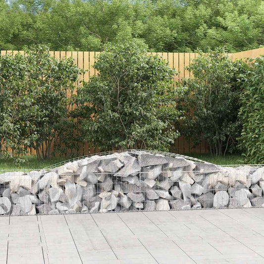 Arched Gabion Baskets 2 pcs 400x50x40/60 cm Galvanised Iron
