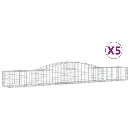 Arched Gabion Baskets 5 pcs 400x50x40/60 cm Galvanised Iron