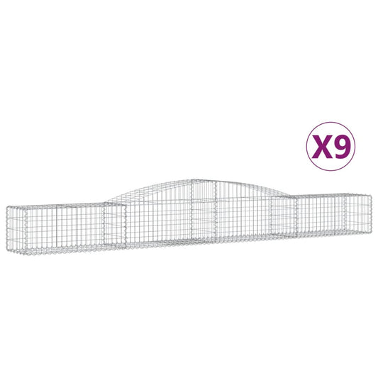 Arched Gabion Baskets 9 pcs 400x50x40/60 cm Galvanised Iron