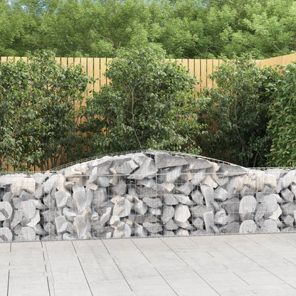 Arched Gabion Baskets 5 pcs 400x50x60/80 cm Galvanised Iron