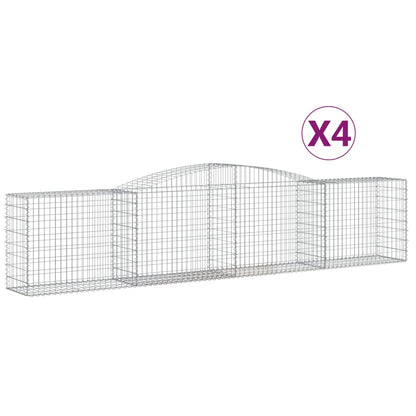 Arched Gabion Baskets 4 pcs 400x50x80/100 cm Galvanised Iron