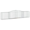 Arched Gabion Baskets 7 pcs 400x50x80/100 cm Galvanised Iron
