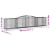 Arched Gabion Baskets 7 pcs 400x50x80/100 cm Galvanised Iron