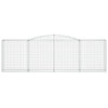 Arched Gabion Baskets 7 pcs 400x50x120/140 cm Galvanised Iron