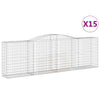 Arched Gabion Baskets 15 pcs 400x50x120/140 cm Galvanised Iron