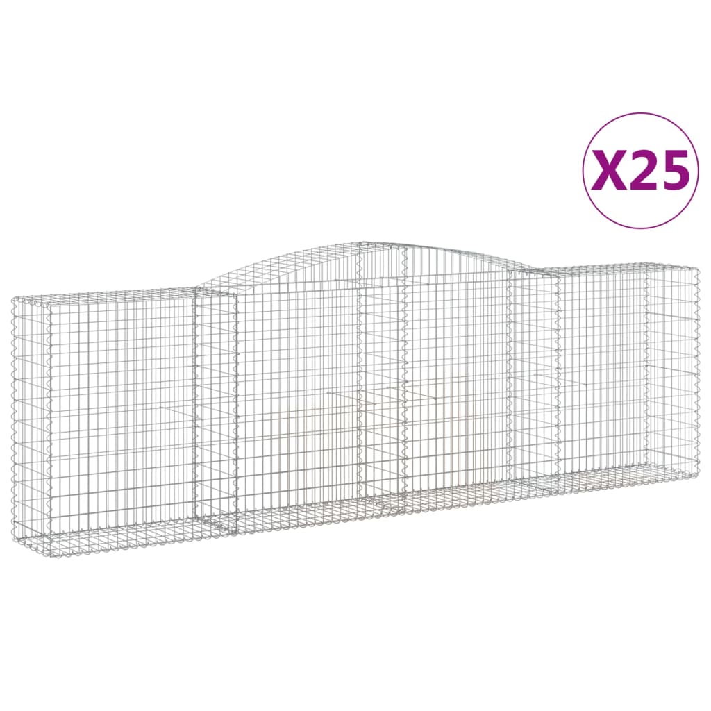 Arched Gabion Baskets 25 pcs 400x50x120/140 cm Galvanised Iron