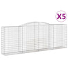Arched Gabion Baskets 5 pcs 400x50x140/160 cm Galvanised Iron