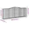 Arched Gabion Baskets 5 pcs 400x50x140/160 cm Galvanised Iron